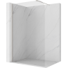Mexen Kioto-P Duschwand Walk-in 100 x 200 cm, transparent 8 mm, gebürstetes Nickel - 800-100-101-97-00-P