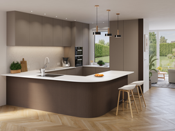 Mexen Ovalo 02 flexible gerillte Wandpaneele 280 x 36 cm, technisches Furnier, Eiche Mocca - S130-280-02-045