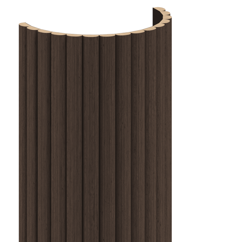Mexen Ovalo 03 elastische, geriffelte Wandpaneele 280 x 36 cm, technisches Furnier, Mocca Eiche - S130-280-03-045