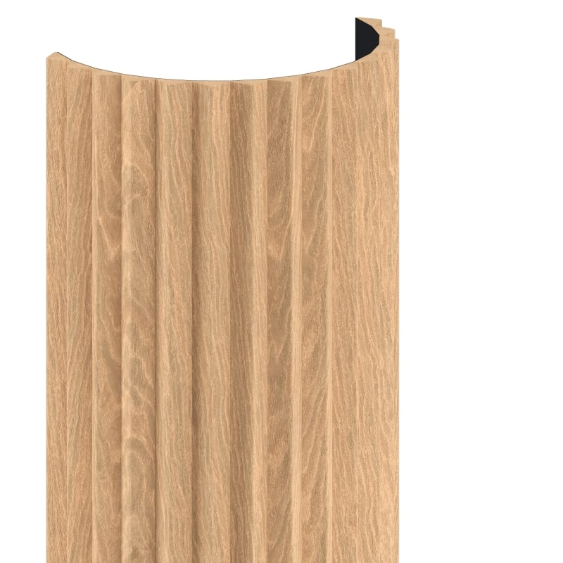 Mexen Ovalo 01 Probe von flexiblen, gerillten Wandlamellen, technisches Furnier, Gebleichte Eiche - S130-01-040-S