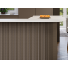 Mexen Ovalo 01 Muster von flexiblen, gerillten Wandlamellen, technisches Furnier, Graue Eiche - S130-01-043-S