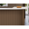 Mexen Ovalo 01 Probe der flexiblen geriffelten Wandlamellen, technisches Furnier, Dunkle Walnuss - S130-01-044-S