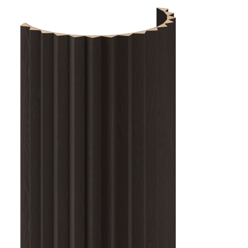 Mexen Ovalo 01 Probe von flexiblen, gerillten Wandlamellen, technisches Furnier, Schwarze Eiche - S130-01-046-S