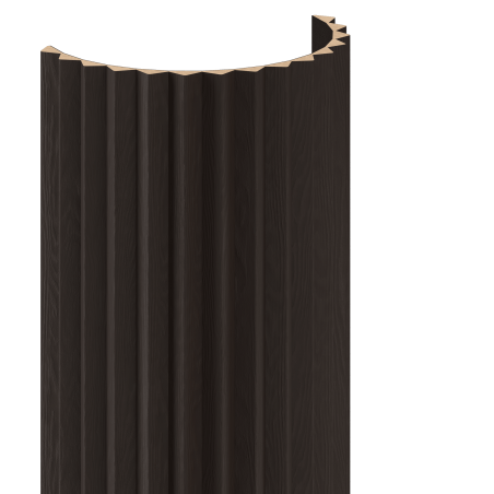 Mexen Ovalo 01 Probe von flexiblen, gerillten Wandlamellen, technisches Furnier, Schwarze Eiche - S130-01-046-S