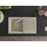 Mexen Pablo Granitspüle 1-Becken mit Abtropffläche und Küchenarmatur Duero, beige - 6510-69-671600-00