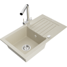 Mexen Pablo Granitspüle 1-Becken mit Abtropffläche und Küchenarmatur Duero, beige - 6510-69-671600-00