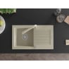 Mexen Pablo Granitspüle 1-Becken mit Abtropffläche und Küchenarmatur Duero, beige - 6510-69-671600-69
