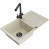 Mexen Pablo Granitspüle 1-becken mit Abtropffläche und Küchenarmatur Duero, beige - 6510-69-671600-70