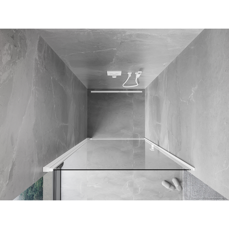 Mexen Mist-B schwenkbare Duschtür 60 cm, transparent, weiß - 8A2-060-000-20-00