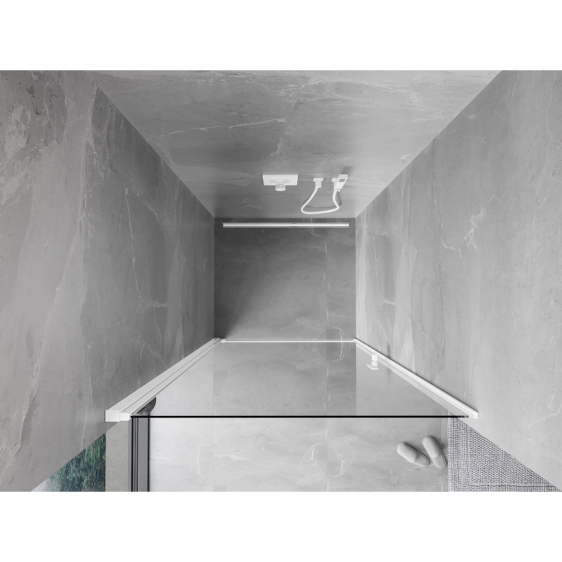 Mexen Mist-B Duschtür schwenkbar 75 cm, transparent, weiß - 8A2-075-000-20-00