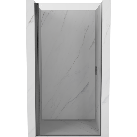 Mexen Mist-B schwenkbare Duschtür 90 cm, transparent, gebürstetes Gungrau - 8A2-090-000-66-00