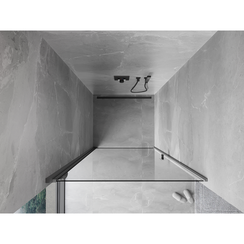 Mexen Mist-B Schwingtür Dusche 95 cm, transparent, gun metal - 8A2-095-000-95-00