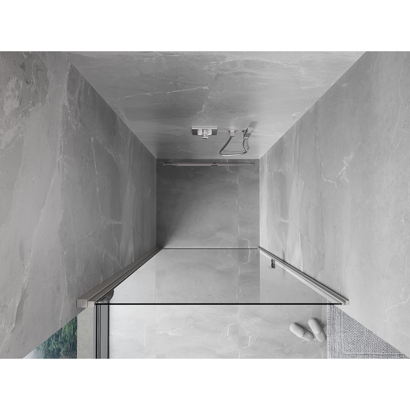 Mexen Mist-B pendeltür dusche 60 cm, transparent, gebürsteter nickel - 8A2-060-000-97-00