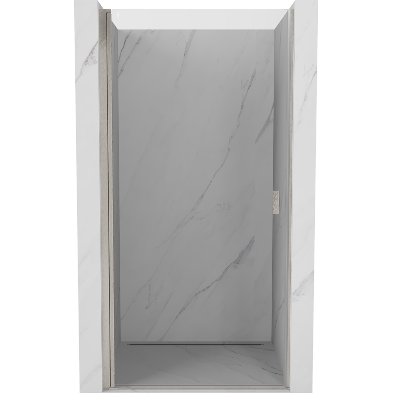 Mexen Mist-B 95 cm Pendeltür-Duschabtrennung, transparent, gebürstetes Nickel - 8A2-095-000-97-00