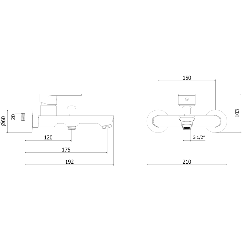 Mexen Royo Wannenbatterie, weiß - 72230-20