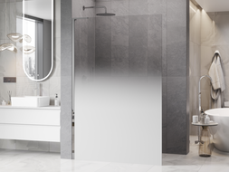 Mexen Kioto L Duschwand Walk-in 70 x 200 cm, Ombre Weiß 8 mm, Chrom - 800-070-103-01-86