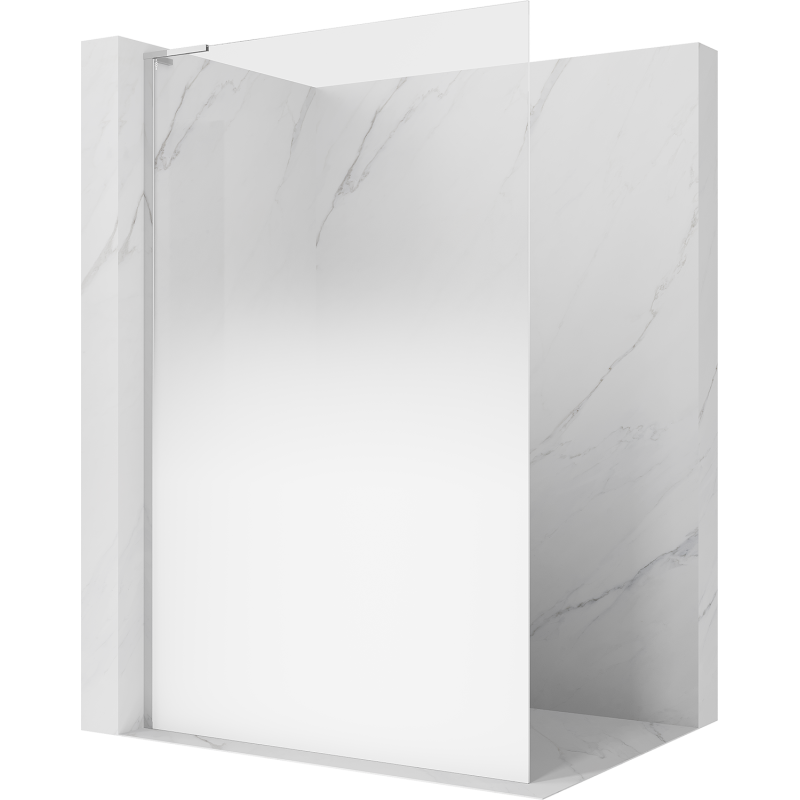 Mexen Kioto L Duschwand Walk-in 90 x 200 cm, ombre weiß 8 mm, chrom - 800-090-103-01-86