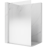 Mexen Kioto L Duschwand Walk-in 90 x 200 cm, ombre weiß 8 mm, chrom - 800-090-103-01-86