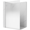 Mexen Kioto L Duschtür Walk-in 100 x 200 cm, ombre weiß 8 mm, chrom - 800-100-103-01-86