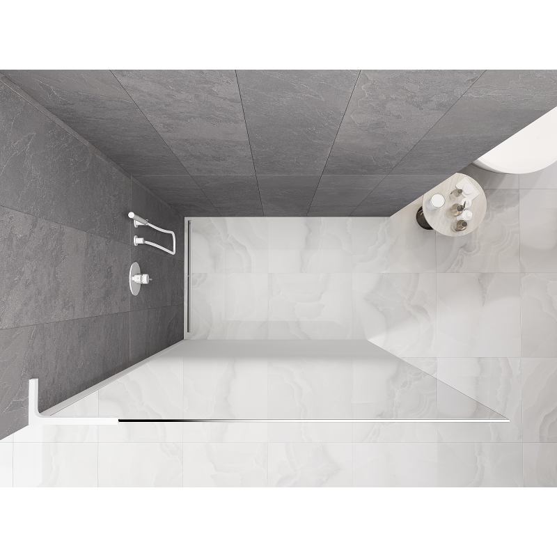 Mexen Kioto L Duschwand Walk-in 100 x 200 cm, weißes Ombre 8 mm, weiß - 800-100-103-20-86
