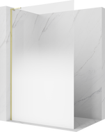 Mexen Kioto L Duschwand Walk-in 100 x 200 cm, ombre weiß 8 mm, gold - 800-100-103-50-86