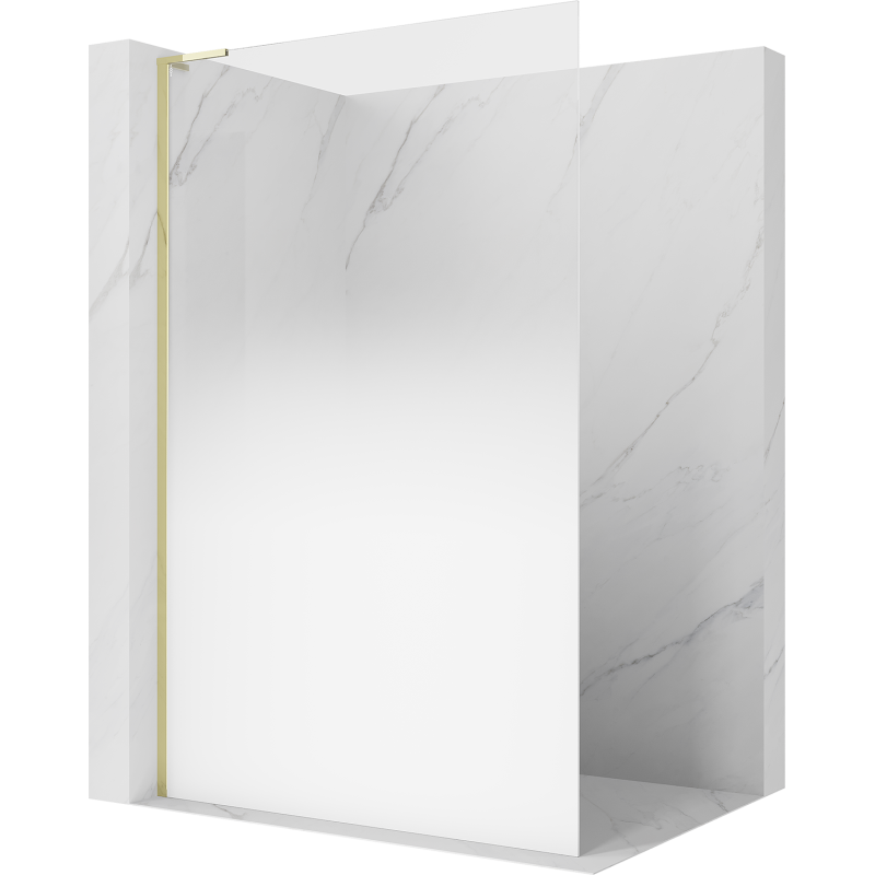 Mexen Kioto L Duschwand Walk-in 120 x 200 cm, weißer Ombre 8 mm, gold - 800-120-103-50-86