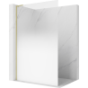 Mexen Kioto L Duschwand Walk-in 70 x 200 cm, ombre weiß 8 mm, gebürstetes Gold - 800-070-103-55-86