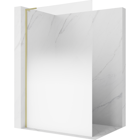 Mexen Kioto L Duschwand Walk-in 80 x 200 cm, Ombre Weiß 8 mm, Gold gebürstet - 800-080-103-55-86