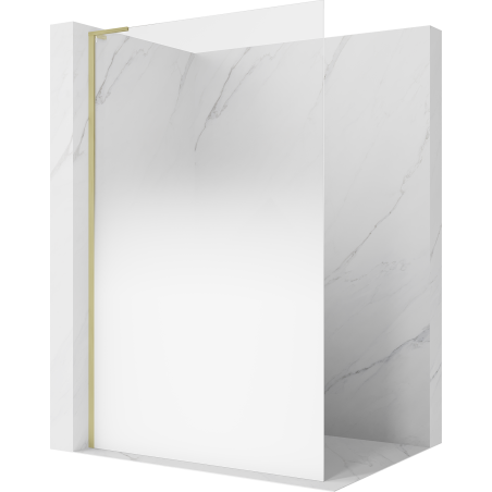 Mexen Kioto L Duschwand Walk-in 90 x 200 cm, ombre weiß 8 mm, gebürstetes Gold - 800-090-103-55-86