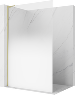 Mexen Kioto L Duschwand Walk-in 90 x 200 cm, ombre weiß 8 mm, gebürstetes Gold - 800-090-103-55-86