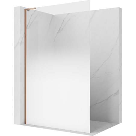 Mexen Kioto L Duschwand Walk-in 90 x 200 cm, Ombre Weiß 8 mm, Roségold - 800-090-103-60-86