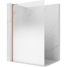 Mexen Kioto L Duschwand Walk-in 90 x 200 cm, Ombre Weiß 8 mm, Roségold - 800-090-103-60-86