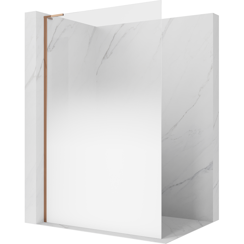 Mexen Kioto L Duschwand Walk-in 100 x 200 cm, ombre weiß 8 mm, Roségold - 800-100-103-60-86