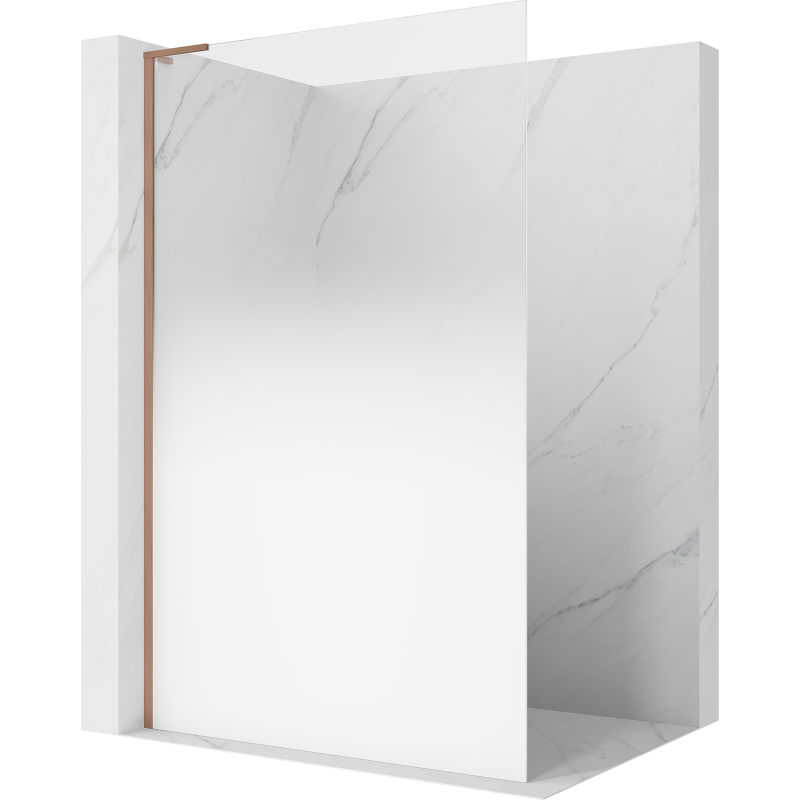 Mexen Kioto L Duschwand Walk-in 70 x 200 cm, Ombre Weiß 8 mm, gebürstetes Kupfer - 800-070-103-65-86
