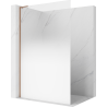 Mexen Kioto L Duschwand Walk-in 80 x 200 cm, ombre weiß 8 mm, gebürstetes Kupfer - 800-080-103-65-86