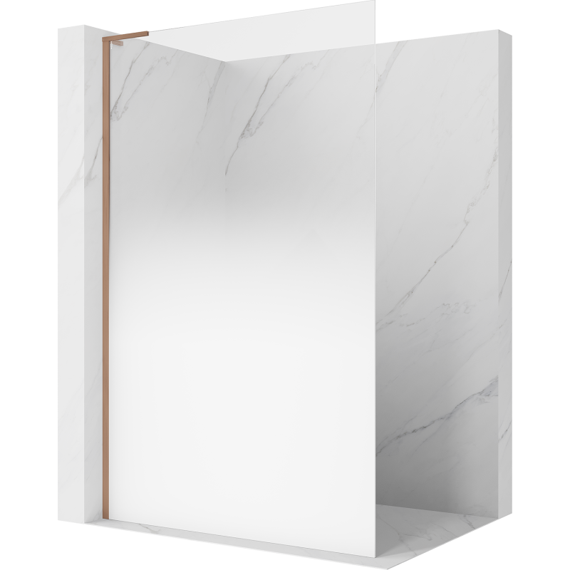 Mexen Kioto L Duschwand Walk-in 90 x 200 cm, ombre weiß 8 mm, gebürstetes Kupfer - 800-090-103-65-86
