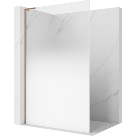 Mexen Kioto L Duschwand Walk-in 100 x 200 cm, ombre weiß 8 mm, gebürstetes Kupfer - 800-100-103-65-86