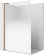 Mexen Kioto L Duschwand Walk-in 110 x 200 cm, Ombre Weiß 8 mm, gebürstetes Kupfer - 800-110-103-65-86