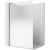 Mexen Kioto L Duschwand Walk-in 120 x 200 cm, weißer Ombre 8 mm, gebürstetes Kupfer - 800-120-103-65-86