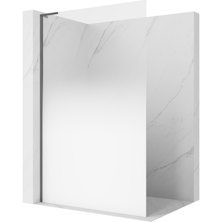 Mexen Kioto L Duschwand Walk-in 70 x 200 cm, ombre weiß 8 mm, gun gray gebürstet - 800-070-103-66-86