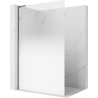 Mexen Kioto L Duschwand Walk-in 80 x 200 cm, ombre weiß 8 mm, gebürstetes Gun Grau - 800-080-103-66-86
