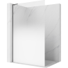 Mexen Kioto L Duschwand Walk-in 90 x 200 cm, weißes Ombre 8 mm, gebürstet Gun Gray - 800-090-103-66-86