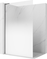 Mexen Kioto L Duschwand Walk-in 100 x 200 cm, Ombre Weiß 8 mm, gebürstet Gun Gray - 800-100-103-66-86