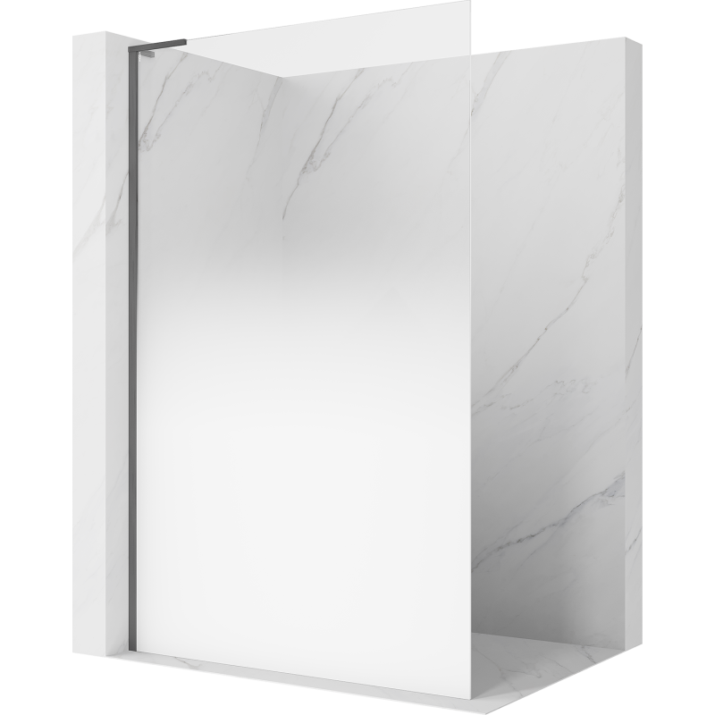 Mexen Kioto L Duschwand Walk-in 110 x 200 cm, weißes Ombre 8 mm, gun gray gebürstet - 800-110-103-66-86