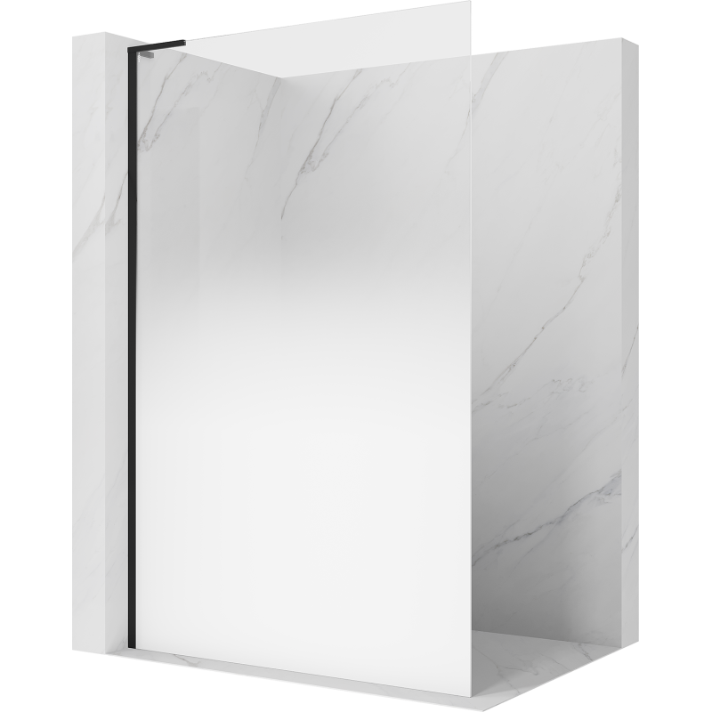Mexen Kioto L Duschwand Walk-in 80 x 200 cm, ombre weiß 8 mm, schwarz - 800-080-103-70-86