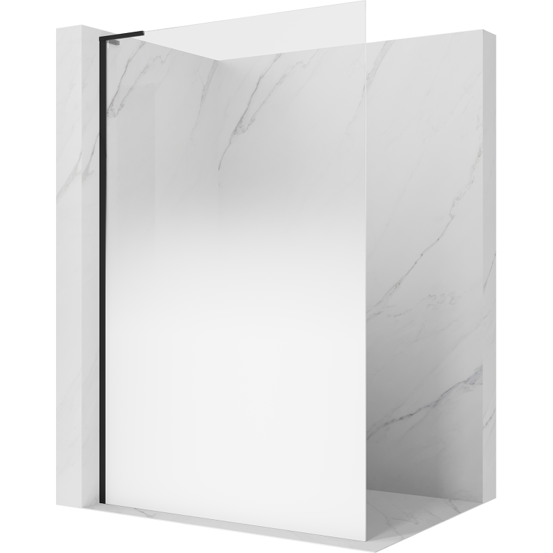 Mexen Kioto L Duschwand Walk-in 90 x 200 cm, weißer Ombre 8 mm, schwarz - 800-090-103-70-86