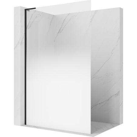 Mexen Kioto L Duschrückwand Walk-in 100 x 200 cm, Ombre Weiß 8 mm, Schwarz - 800-100-103-70-86