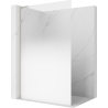 Mexen Kioto L Duschwand Walk-in 80 x 200 cm, weißes Ombre 8 mm, gebürsteter Nickel - 800-080-103-97-86