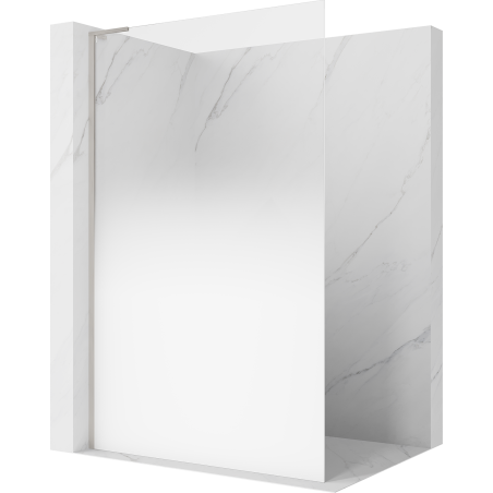 Mexen Kioto L Duschwand Walk-in 100 x 200 cm, Ombre Weiß 8 mm, gebürsteter Nickel - 800-100-103-97-86