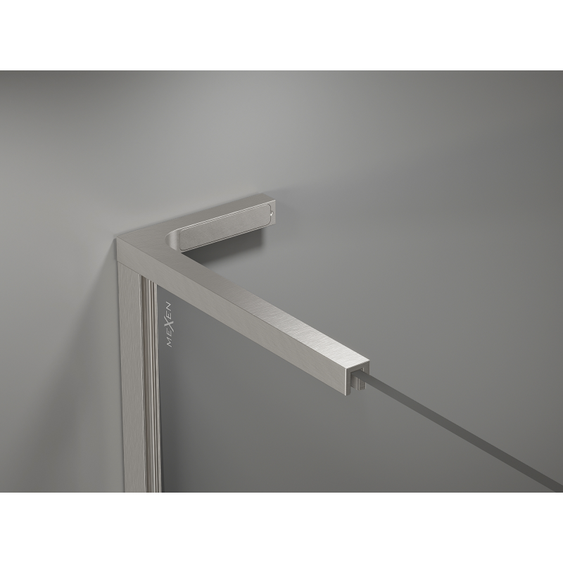 Mexen Kioto L Duschwand Walk-in 110 x 200 cm, ombre weiß 8 mm, gebürsteter Nickel - 800-110-103-97-86